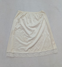 Vintage Women's Slip Skirt Size Small Nylon White Lace Trim FLAW