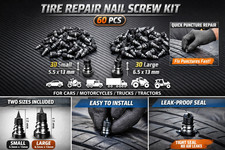 60Pcs Tire Repair Rubber Nails Tyre Puncture Repair Screws Kit w/ Screwdriver