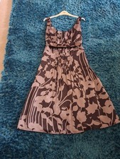 Monsoon dress - size 12 Pure Silk Dark brown mix