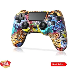 Wireless Controller Compatible with PS4/Pro/Slim, with Vibration Feedback, Mo...