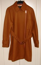 Nwt J Crew Size Petite 12 Stable Brown Melton Wool Belted Zip Trench Coat #e5591