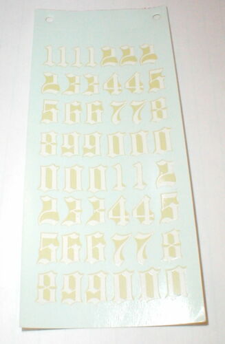 Slot Car White Racing Number Decals Russkit # 7124 NOS 1960s Complete Sheet NOS - Picture 1 of 4