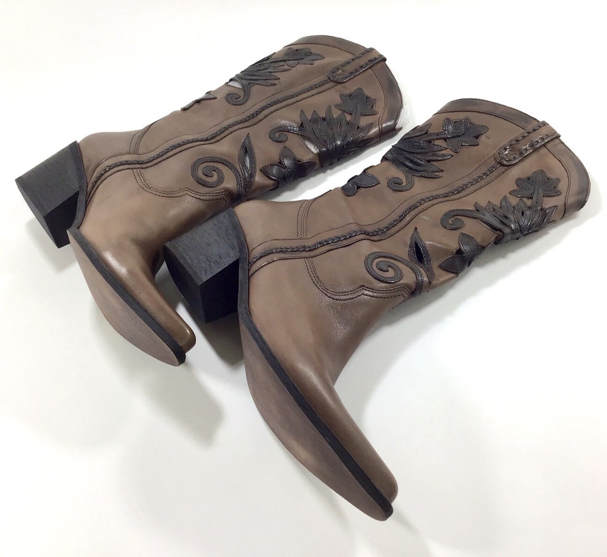 CARLOS SANTANA Slinger Country Western Brown Women's Cut-out Boots Size 10 M