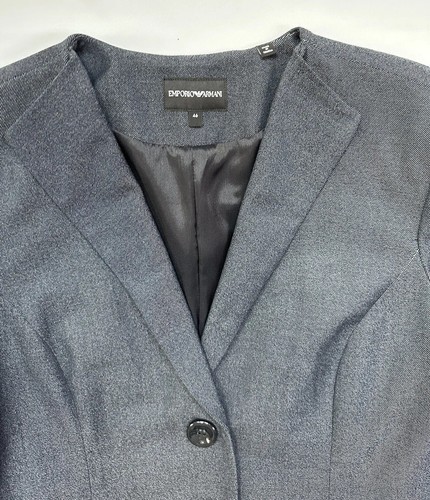 Blazer donna indaco denim blu Emporio Armani taglia 46 IT/10 US - 2 bottoni - Foto 3 di 14