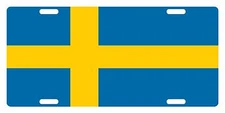 SWEDEN Flag Custom License Plate NATIONAL Emblem ORIGINAL Version 