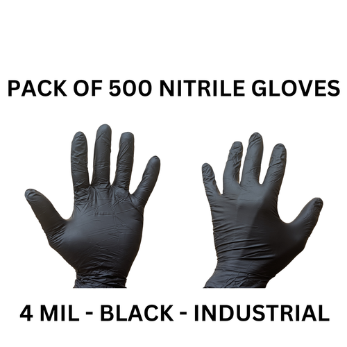 100/500/1000 PACK Black Nitrile 4 Mil Medical Auto Industrial Gloves S M L XL - Picture 7 of 8