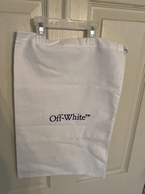 NEW VIRGIL ABLOH Off-White WHITE Drawstring PURPLE LOGO Shoe Dust Bag 10.5X17