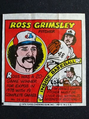 1979 Topps Baseball Test Issue Comics # 26 Ross Grimsley