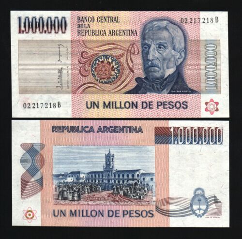 ARGENTINA 1000000 PESOS P-310 1981 x 1 Pcs Lot  1,000,000 MILLION UNC NOTE - Picture 1 of 4