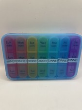 Medicine Organizer 7 Day Compartment 3 Times A Day Flat With Case, Very Good Con