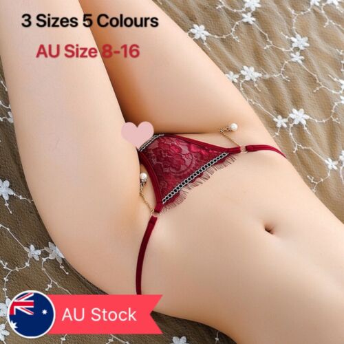 AU Size 8-16 Thong Lace Open Crotchless Sexy Panty Underwear G-strings Lingerie - Picture 1 of 68