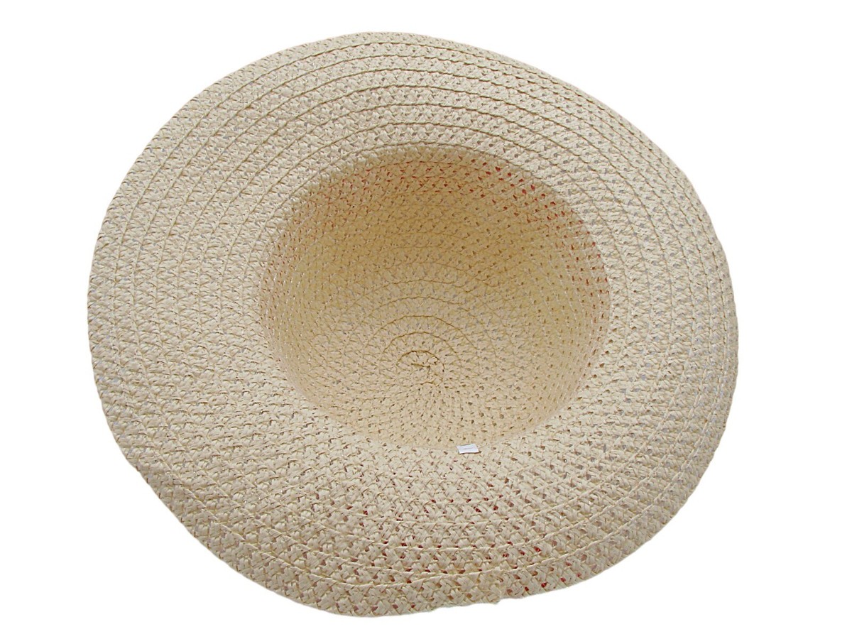 Straw Garden Hat Wide Brim Pink Ribbon Bow Band Sun Hat 