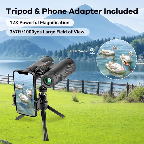 Versatile 12x42 Binoculars for Bird Watching, Hunting & Outdoor Adventures - Picture 5 of 10