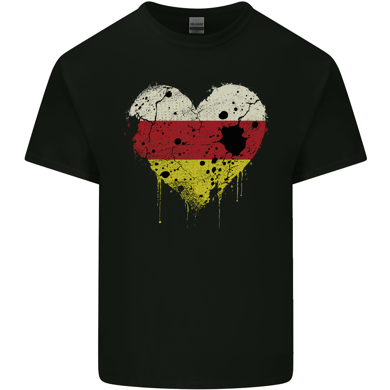 Love Flag North Ossetia Football Mens Cotton T-Shirt Tee Top