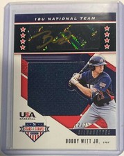 Bobby Witt Jr. 2019 USA Stars & Stripes Silhouettes Patch Autograph Gold Ink /25