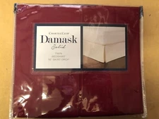 Charter Club Damask Solid Bedskirt Twin 16" Drop Bedding Bed Skirt Red