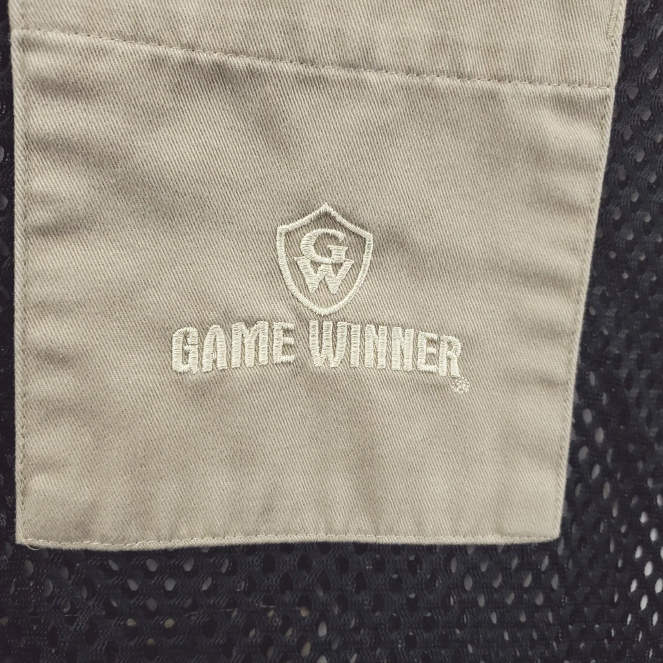 Game Winner Hunting Vest Mens XL Beige Black Shooting Padded Pockets Full Zip - Image 4 of 4