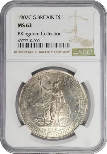 1902-C NGC MS62 Great Britain U.K. Trade Dollar T$1 Rare Calcutta Mint BKingdom!
