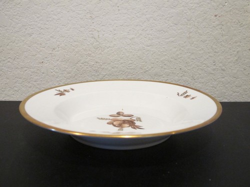 Set (6) Royal Copenhagen Brown Rose Rim Soup Bowls 688 8 1/2" & 8 3/4" - Picture 3 of 6