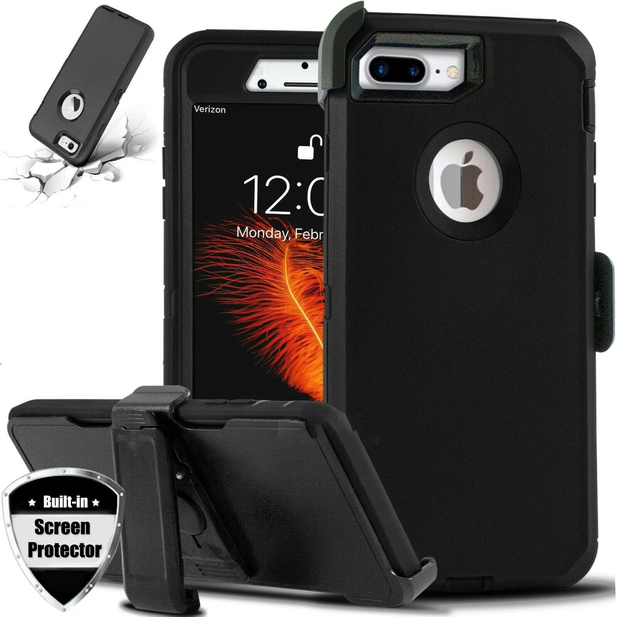 Iphone 8 plus top case belt clip