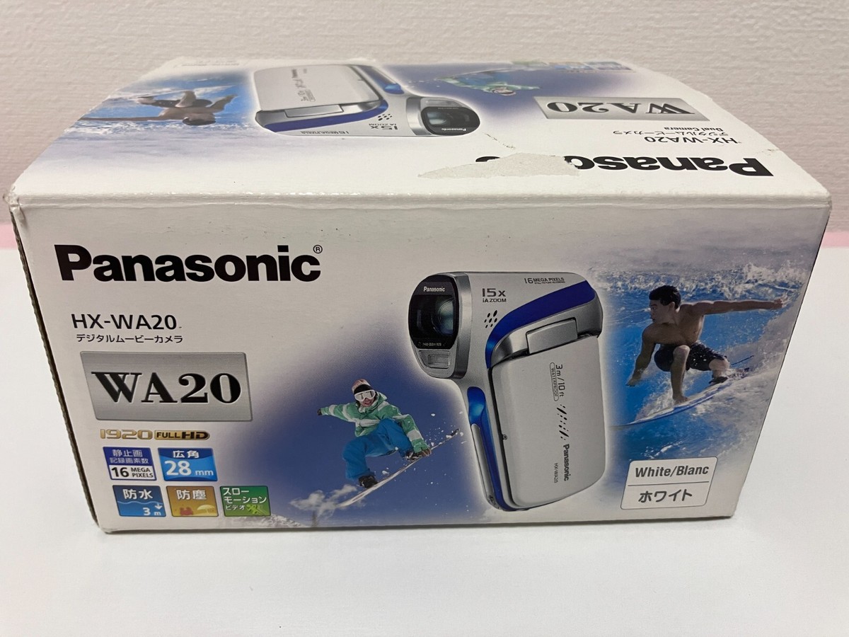 Panasonic HX-WA20 ビデオカメラ本体 ケース付 付属品 箱有 パナソニック、片手で撮れるタテ型スタイルのビデオカメラ--防水