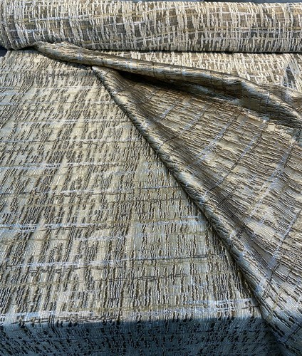 Cubism Square Double width 108 inches Gold Jacquard Fabric By the yard - Picture 5 of 9
