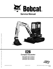 Bobcat E26 Compact Excavator Workshop Manual Service Shop Repair 6990097