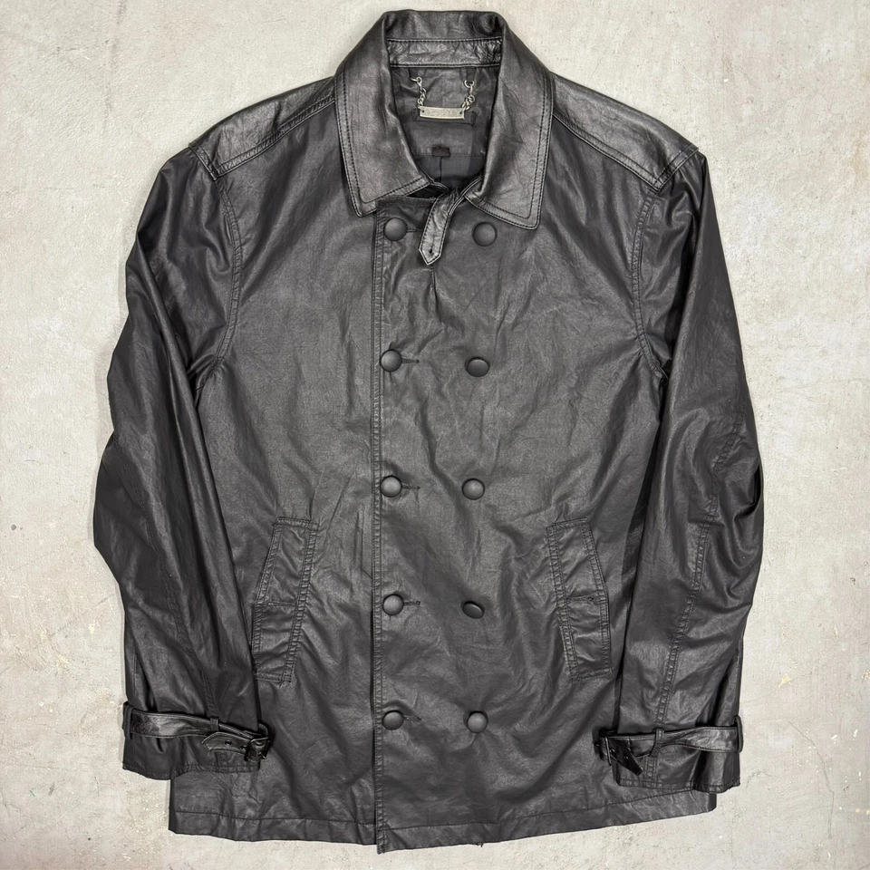 Chaqueta de cuero John Varvatos EE. UU. piel de cordero negra XL Foto 2 de 4