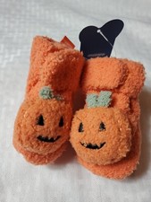 NWT myggpp Baby Halloween Booties - Jack o Lantern Pumpkin - Size 0-6 Months