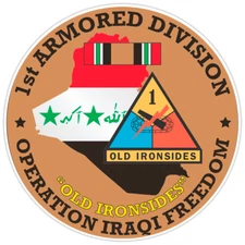 1st Armored Division Operation Iraqi Freedom Bumper Sticker Military Decal 5"