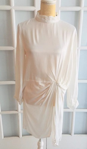 NEW ZARA White BLOUSE WITH FRONT KNOT 