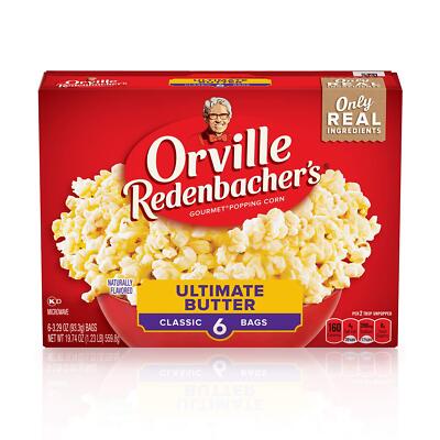 Orville Redenbacher's Ultimate Butter Popcorn, (3.29 Ounce Classic Bag, 6