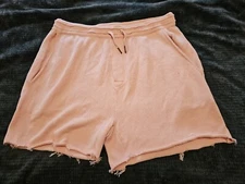 SER.O.YA NEW Sunrise Pink Drawstring Raw Hem Sweat Shorts SZ 2XL (W34×L4)