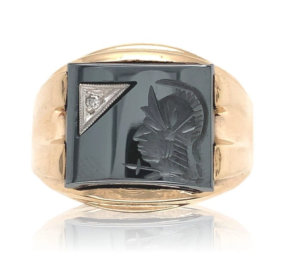 Hematite Yellow Gold 10k Rings for Men for sale - eBay