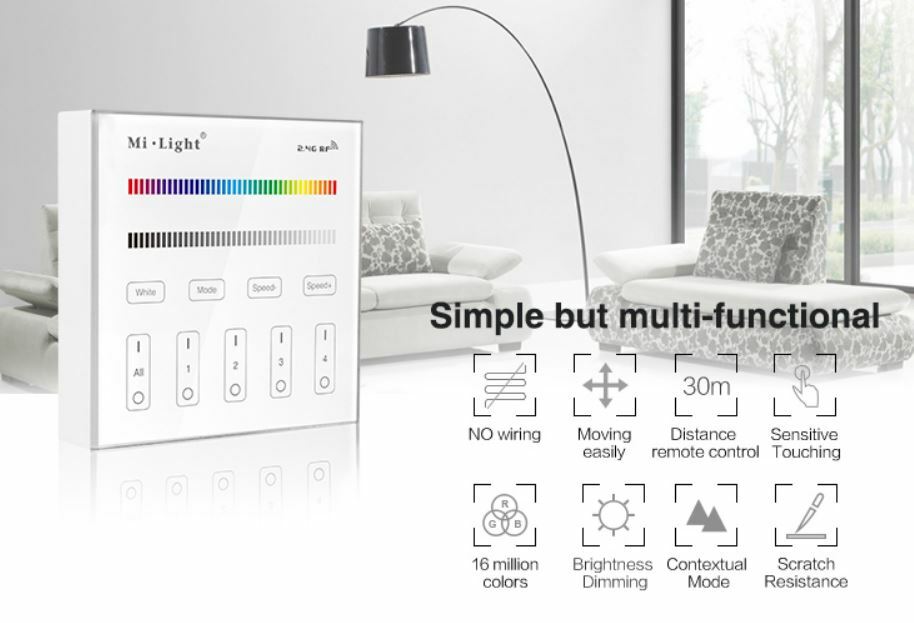 Milight MiBoxer RGB LED Strip Controller Con Telecomando 433Hz Aggiornato FUT042 Dimmer Per RGB Led Strip Lights