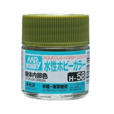 Mr Hobby Aqueous Color H58 Semi-Gloss Interior Green 10ml Bottle