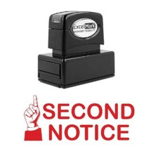 SECOND NOTICE Stamp - Pre-Inked / Red