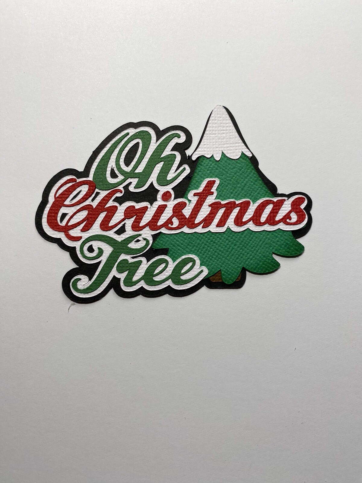 Oh Christmas Tree Title layered premade scrapbook paper designs made in