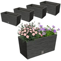 4X Blumenkasten MeißEl Balkonkasten Pflanzkasten Anthrazit 12L 39,5Cm Einsatz 8L
