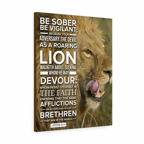 Scripture Canvas Be Vigilant 1 Peter 5:89 Christian Wall Art Bible Verse  Print R | Ebay