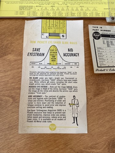 Pickett Slide Rule N902-ES Simplex Trig 12" All Metal Display Made In USA Manual - Picture 10 of 20