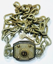Vintage Bicycle Lock and Chain Link with Key Western Germany Security 38.5&rdquo;