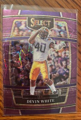 2022 Panini Select Draft Picks Purple Laser Devin White # 56