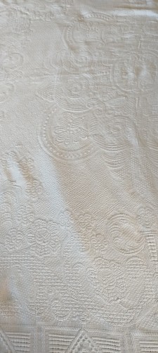 Copriletto Vintage Coperta Broccato Piquet Tessuto Cotone - Foto 18 di 18