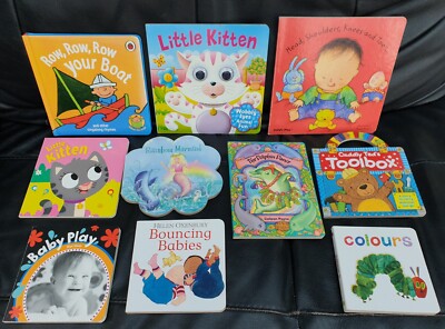 Mixed Toddler Board Books x10 Bouncing Babies, Colours, Little Kitten, Baby Play