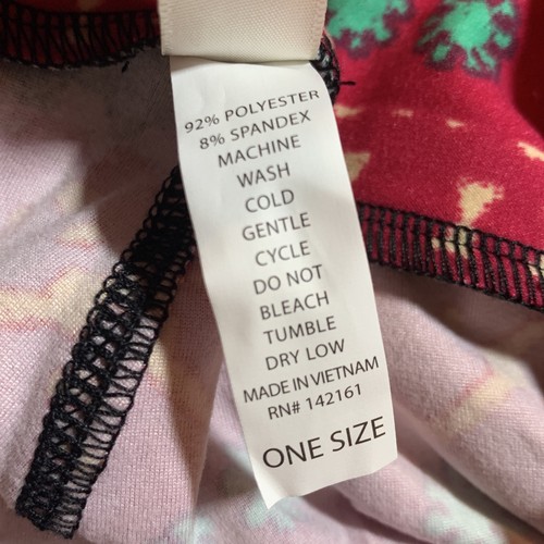 LuLaRoe Womens Pink Abstract Elastic Waist One Size Leggings Fit Sizes 2-10 - Picture 5 of 6