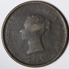 1843 Canada New Brunswick Half Penny Token Coin VG E394 T