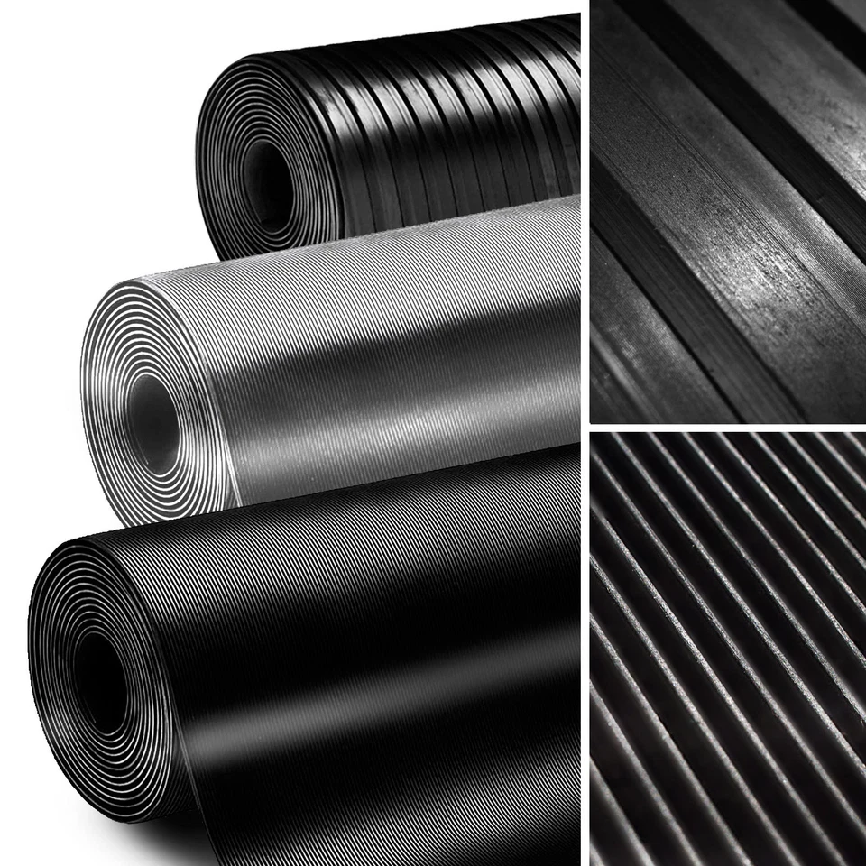 Anti Rutsch Gummi Matten Noppen Feinriefen Gummiplatten Gummiläufer