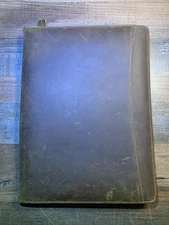 Leather Portfolio Organizer Wrap Around Zipper Padfolio Business EUC