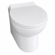 Cheap Back to Wall Toilet Pan WC Bathroom Soft Close Seat White BTW Ceramic